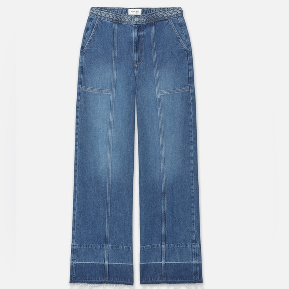 Frame Denim Braided High-Rise Wide-Leg Jeans sz 25 - Picture 4 of 10